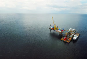 Offshore platform drone photo