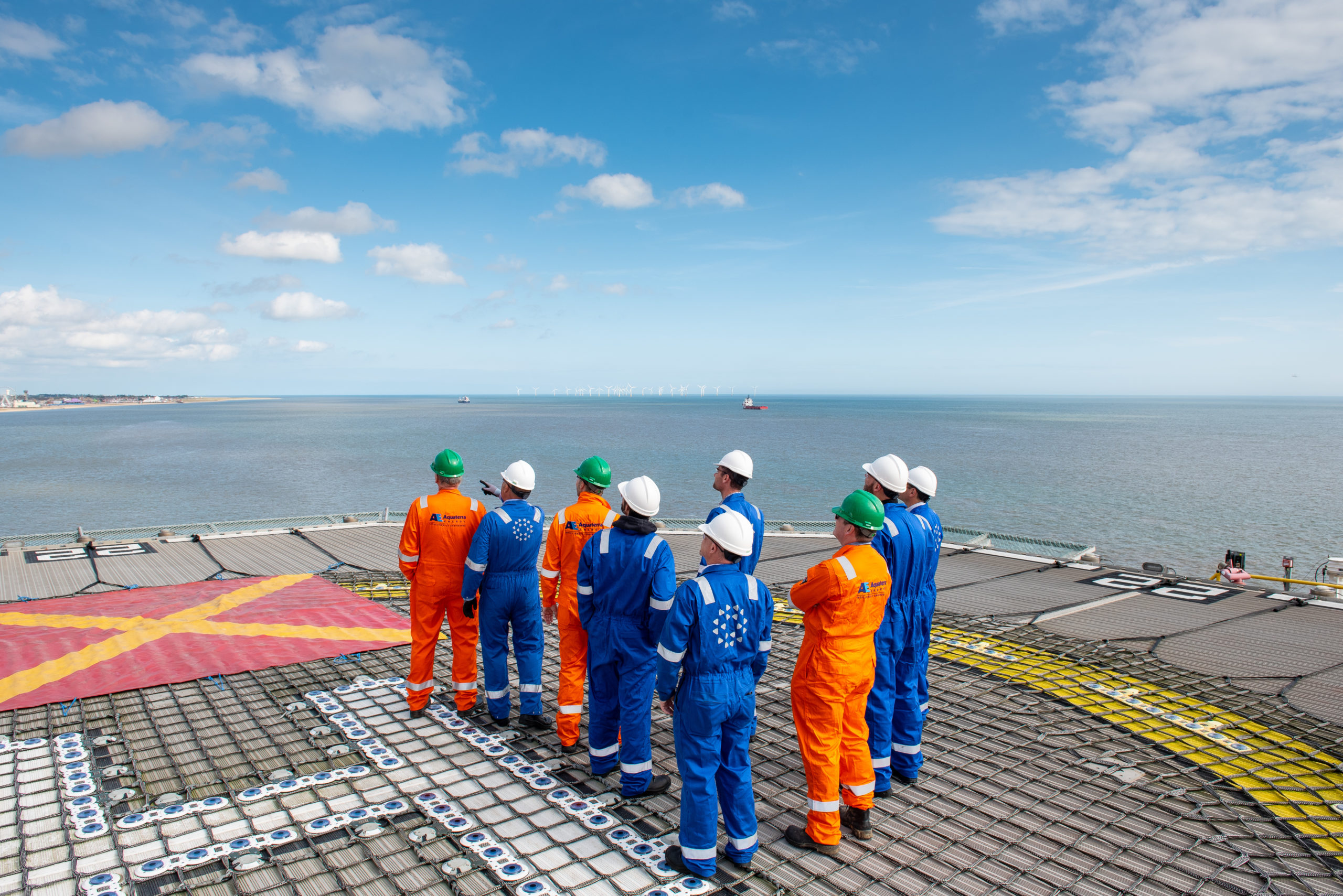 offshore workers on rig
